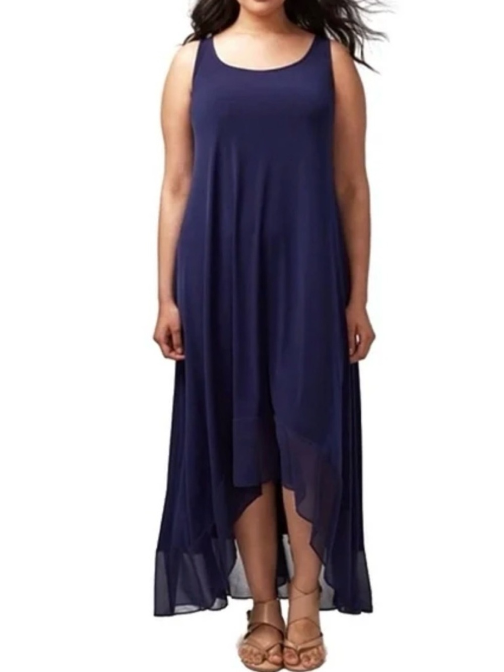 Lane Bryant Maxi navy high low dress size 14/16